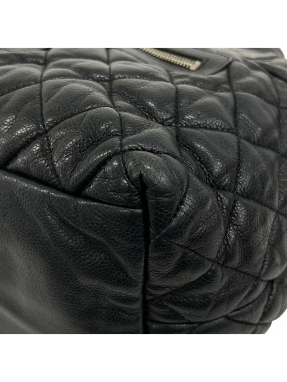 Chanel Handbag Coco Cocoon Leather Black Silver